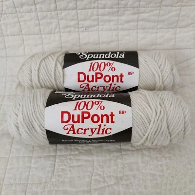 2 New Spundola DuPont Fisherman White 602 Medium Weight #4 Yarn 85g 3oz Skeins - Image 1 of 4