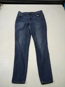1822 Womens Blue Jeans Stretch Mid Rise Dark Wash 28x29 Sz 30 - Picture 1 of 5