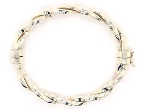 925 Sterling Silber gedrehter Armreif Armband 7" 6,5 mm 19,3 Gramm - Bild 1 von 5