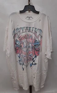 Urban Outfitters Metallica Graphic T-Shirt Distressed White Size Large / X-Large - Picture 1 of 8