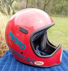 Vintage Bell Moto 3 Pro MX BMX Racing Motorcycle Full Closed Face Helmet Size 7 - Picture 1 of 19