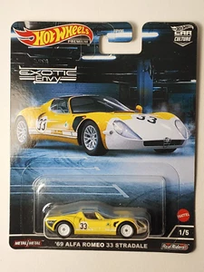 Hot Wheels Premium Car Culture Exotic Envy Yellow 69 ALFA ROMEO 33 STRADALE 1:64 - Picture 1 of 3