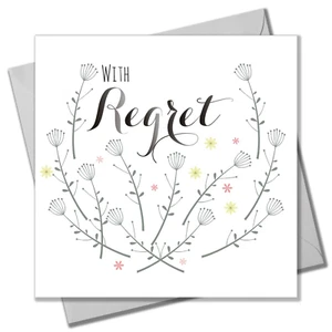 Hochzeitskarte, Blumen, mit Bedauern - Bild 1 von 2