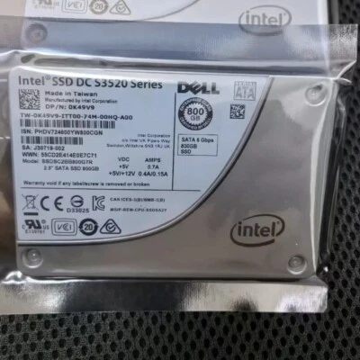 800GB SSD Intel DC S3520 6Gb/s 2.5" DELL SATA SSD SSDSC2BB800G7R DP/N: 0K49V9 - Image 1 of 3