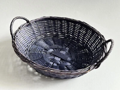 Korb zur Aufbewahrung, geflochten Deko 28x23cm Körbchen,dunkelblau-lila, Basket - Bild 1 von 4