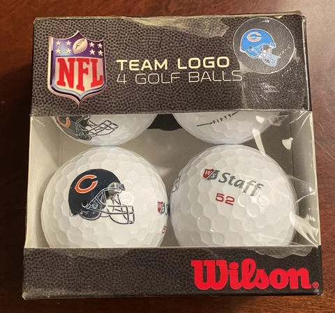NIB Chicago Bears Wilson Staff Fifty Golf Balls (4 Pack) NFL Team Logo Cover