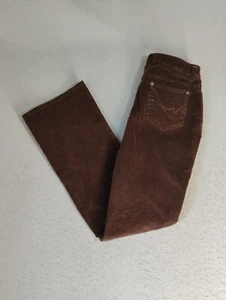 St Johns Bay Womens Pants 8 Brown Boot Cut Corduroy Flat Front Solid Chino - Picture 1 of 15