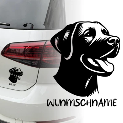 UNIDAMO Labrador Hund Auto Aufkleber | Wunschname | Personalisiert | Dog Sticker 292