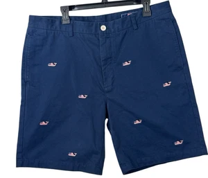 Vineyard Vines Men's Shorts 38 Navy Blue USA Flag Whale Logo Style 1H0245 Cotton - Picture 1 of 5