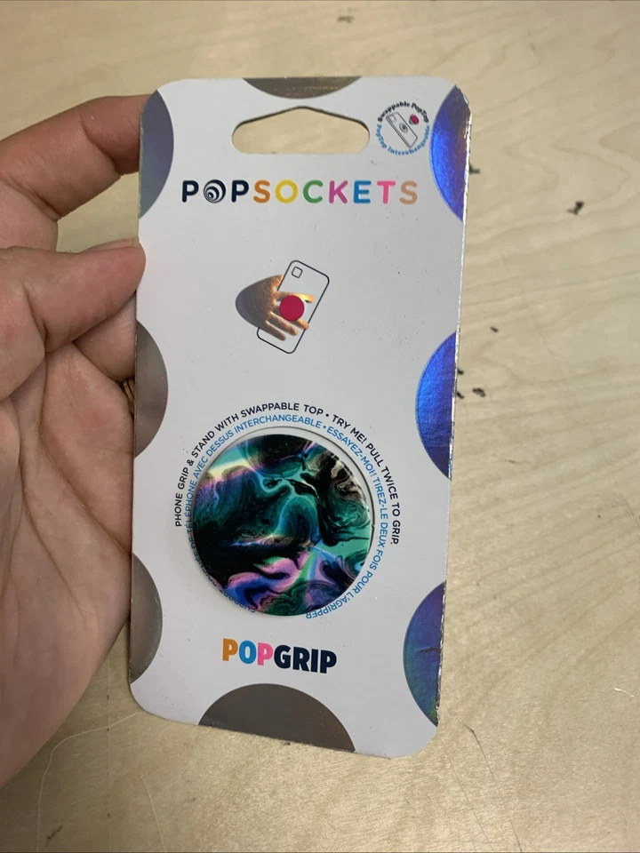 PopSockets - PopGrip Phone Grip & Stand/OIL AGATE (804834) Swap Top