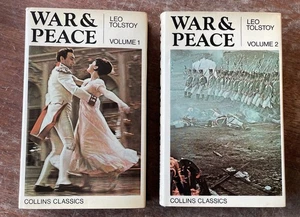 War And Peace By Leo Tolstoy Volume 1 & 2 1972 1st Ed. Collins Classics - Foto 1 di 24