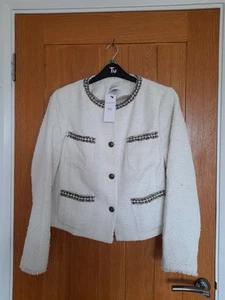 M&S Classic Boucle Jacket Gold Buttons Size 18 - Picture 1 of 10