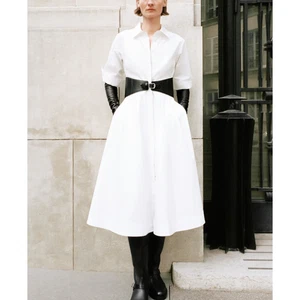 SIMKHAI Olson Belted Cotton Midi Dress Large - Picture 1 of 13