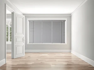 Real Wood Venetian Blinds Tape 50mm Slats White Light Grey Dark Grey up to 210cm - Picture 1 of 8