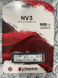 Kingston NV3 M.2 2280 500GB PCIe 4.0 NVMe Internal Solid State Drive (SSD) NEW - Picture 1 of 2