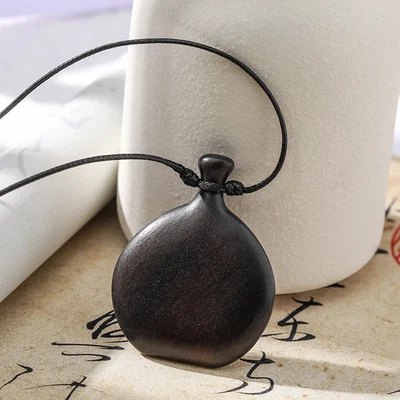 Vintage Holz Flagon Anhänger Kette Unisex Lang Art Mode Schmuck - Bild 1 von 4