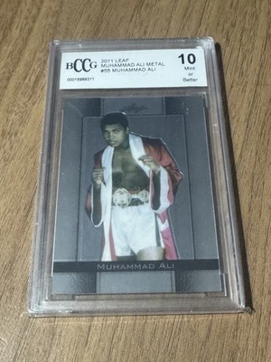 2011 Leaf Ali Metal Muhammad Ali Graded Beckett BCCG 10 Amazing Card Slabbed !! - Image 1 of 3