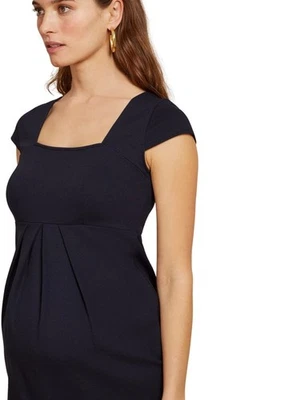NWT Isabella Oliver Farah Black Maternity Shift Midi Dress - Image 1 of 4