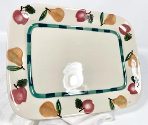 Hartstone Keramik USA Apfel Birne grünes Band handbemalt Servierplatte 12 5/8" - Bild 1 von 18