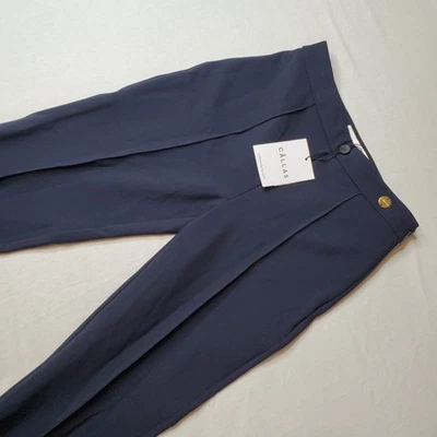 Callas Milano Women's Size 42 (US-6) NWT Lola Compact Crepe High Waist Pant Blue - Image 1 of 4