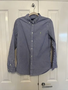 Boys Ralph Lauren Long Sleeve Shirt Age 18-20 XL Green logo - Picture 1 of 4