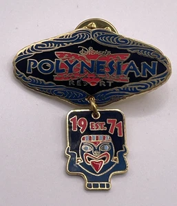 Spilla Walt Disney World WDW Polynesian Resort EST 1971 Penzolare Tiki Disney - Foto 1 di 3