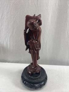 Hand-Carved Wooden Chinese Figure - Picture 1 of 9
