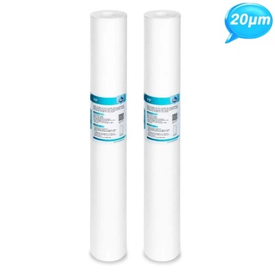2 Pack 20 Micron 20x2.5" Sediment Water Filter Whole House Replacement Cartridge - Image 1 of 4