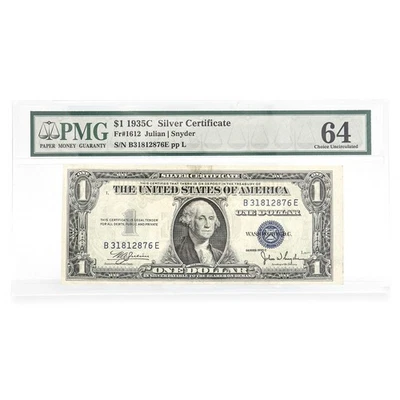 PMG $1 1935C Silver Certificate Fr#1612 Julian Snyder 64 Choice Uncirculated - Image 1 of 2