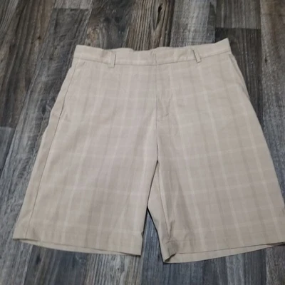 Pantalones Cortos Chinos de Golf Walter Hagen 34 x 10" Caqui Cuadros Elastizados Tecnología Foto 1 de 4