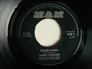 Gilbert O'Sullivan Nothing Rhymed 7" Vinyl UK 1970 MAM 1st Press IC/IC Single - Bild 1 von 8
