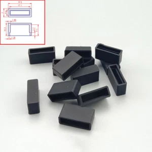 Black Silicone Rubber End Cover Caps Rectangle Sheath Case Soft 17mm*5mm*10mm - Picture 1 of 7