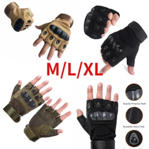 Tactical Half Finger Gloves Hard Knuckle Military Army Combat Hunting Shooting*- - Picture 1 of 17