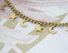 Gold Plated Moon & Stars Choker Necklace