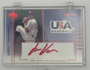 2003 Upper Deck USA Baseball - Team USA Signatures Justin Verlander #S-5 Red Ink - Picture 1 of 2