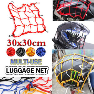 Motorcycle Tank Luggage Rack Black 6 Hook Storage Elastic Net Fixed Helmet Cargo