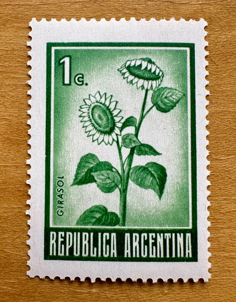 Sello Argentina Scott #923 Girasol / Girasol de 1971 MNH Foto 1 de 1