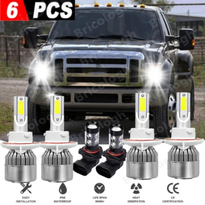 Kit combinado de faros LED altos/bajos+ antiniebla para Ford F250 F350 F450 2005-2019 Foto 1 de 4