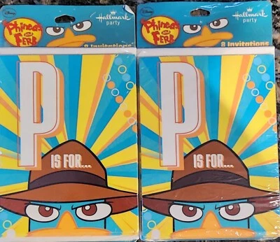 Phineas & Ferb Agent P Disney Cartoon Birthday Party Invitations New (2 Packs 8) - Image 1 of 3