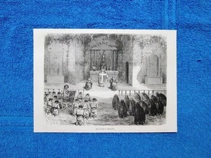 Gravur Jahr 1865 - Eine Messe in Sarayacu (Ecuador) - Una messa a Sarayacu - Bild 1 von 1