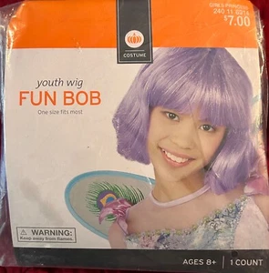 Girls Princess Wig Purple Colored wavy with bangs youth - Picture 1 of 3