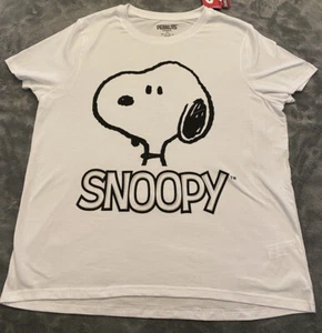 Primark Peanuts Snoopy Large White Graphic T-Shirt - Picture 1 of 6