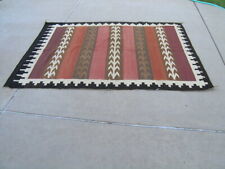 Fine Huge Antique Navajo Weaving / Rug / Blanket Corn Stalks Stripes 59x87"
