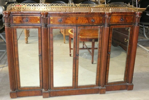 Spectacular, Antique Credenza with Mirrored Doors and Gallery! 1870s - 1880s Cover