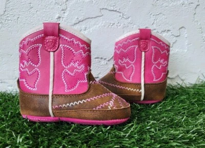 Lil’ Stompers Ariat Boots Twisted Tycoon Pink Brown Baby Size 3 Soft sole - Image 1 of 4