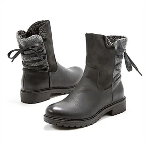 Womens Patrizia Daena Faux Leather Cold Weather Black Boots New - Picture 1 of 5