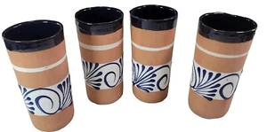 Juego de 4 Cantaritos Mexicanos de Arcilla - Taza Mexicana - Taza Hecha a Mano - Café Cantarito - Imagen 1 de 8