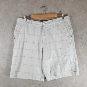 Vintage O’Neill Checkered Chino Shorts 36W Grey Men Pockets Casual Cotton Jorts - Picture 1 of 8