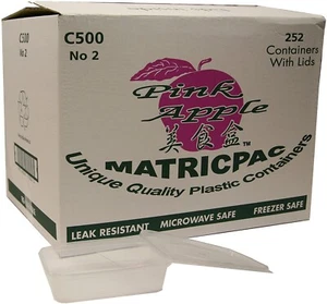 Contenedores y tapas de almacenamiento de alimentos plástico fuerte para llevar rosa manzana C500 x 252 - Imagen 1 de 10