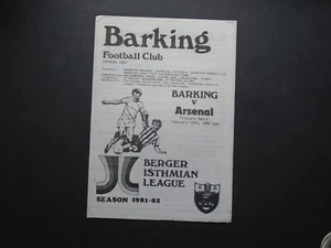 VINTAGE FOOTBALL PROGRAMME: BARKING F.C. v ARSENAL - 13/02/1982 - Picture 1 of 3